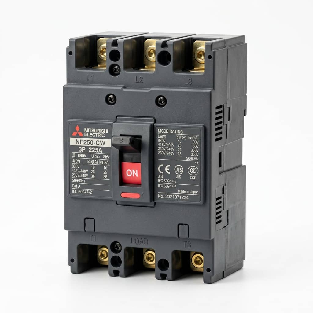 قاطع قالبي (MCCB) ميتسوبيشي ثلاثي الأقطاب 10 - 63 أمبير - سعة قطع 10 كيلو أمبير - NF 63-HV - صورة 1