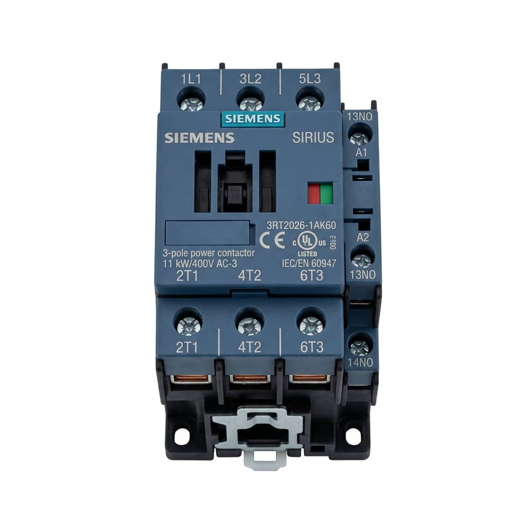 كونتاكتور ثلاثي الأقطاب 32 أمبير (AC-3) بملف تشغيل 48V AC حتى 15 كيلووات (20 حصان) مقاس S0 – (سيمنز) - 3RT2027-1AH00 - صورة 1