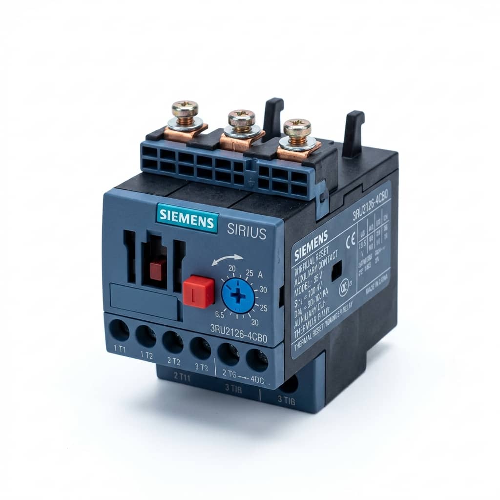 أوفرلود حراري بمدى ضبط من 0.35 إلى 0.5 أمبير مقاس S00 للمحركات حتى 0.12kW / 0.16HP – (سيمنز) - 3RU2116-0FB0 - صورة 1