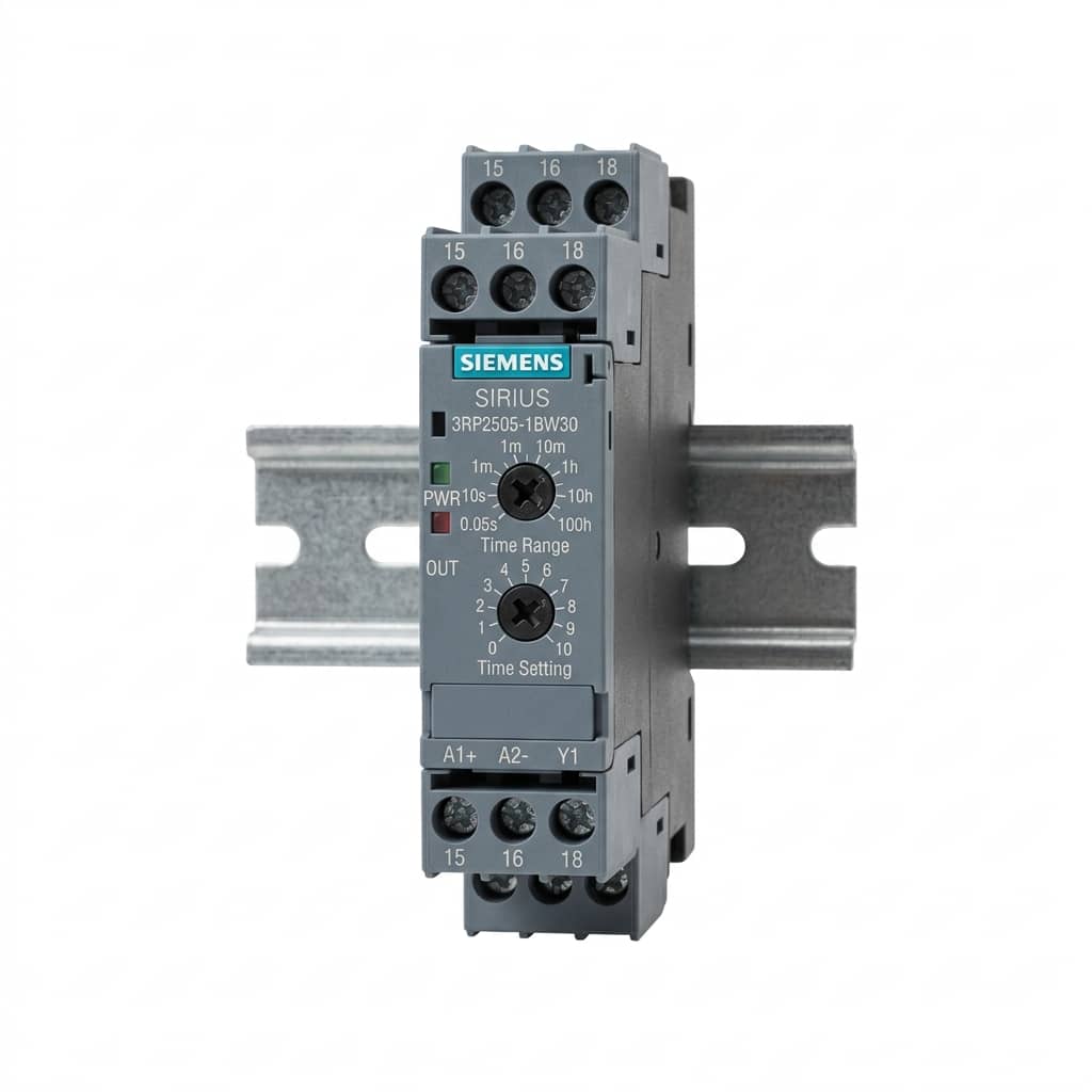 تايمر إلكتروني سيمنز - تايمر تأخير تشغيل (ON-Delay Timer) بجهد 24-240V AC/DC – (سيمنز) - 3RP1513-1AP30 - صورة 1